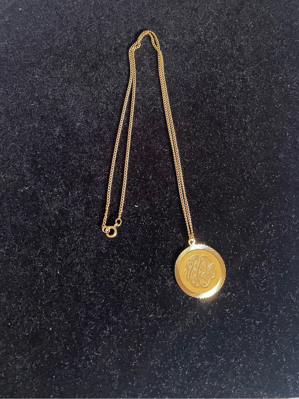 Vintage Monogram Pendant Necklace